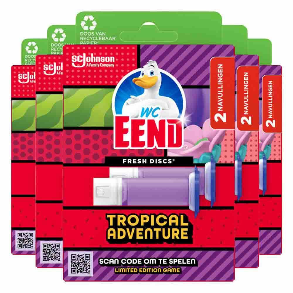 5x WC Eend Fresh Discs Duo Navulling Tropical Adventure 72 ml