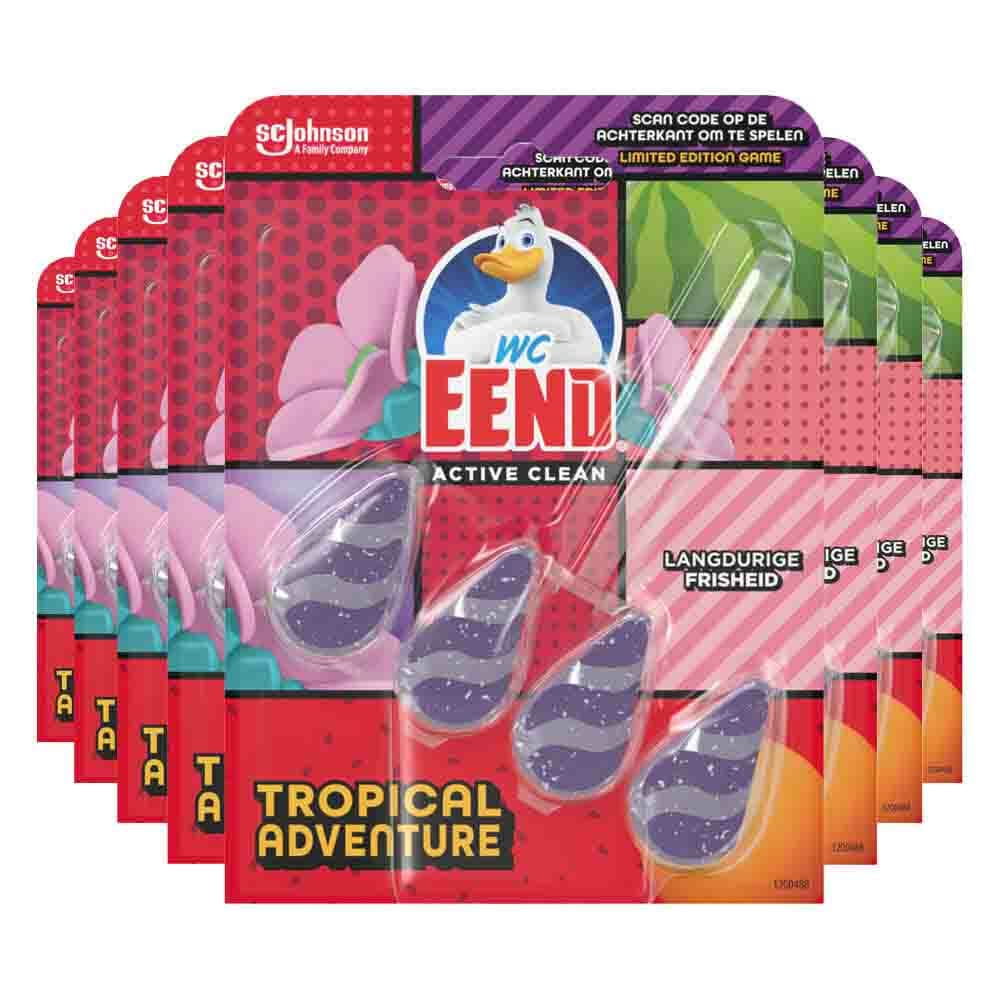 8x WC Eend Toiletblok Active Clean Tropical Adventure 38,6 gr