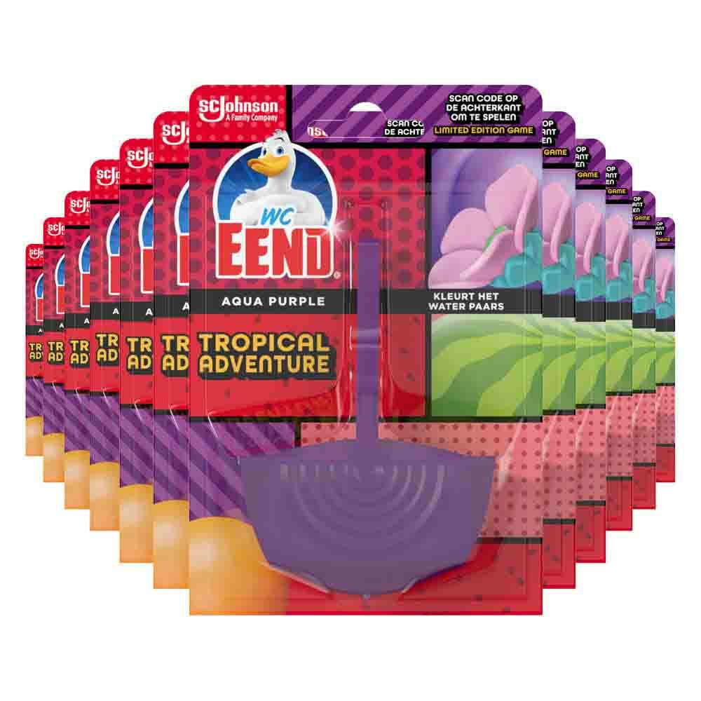12x WC Eend Toiletblok Aqua Purple Tropical Adventure 36 gr