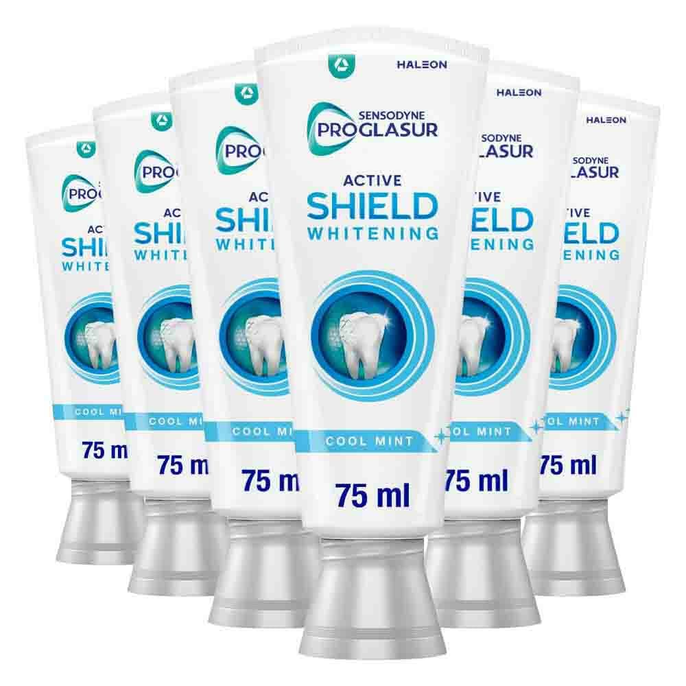 6x Sensodyne Tandpasta ProGlasur Active Shield Whitening 75 ml