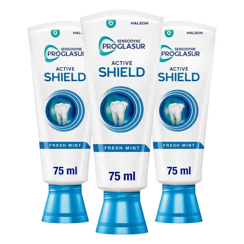 3x Sensodyne Tandpasta ProGlasur Active Shield Fresh Mint 75 ml