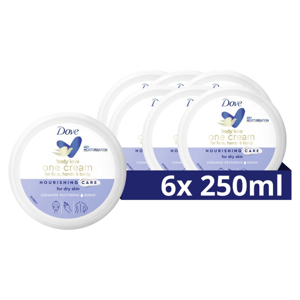 6x Dove Hydraterende Bodycrème One Cream Rich 250 ml