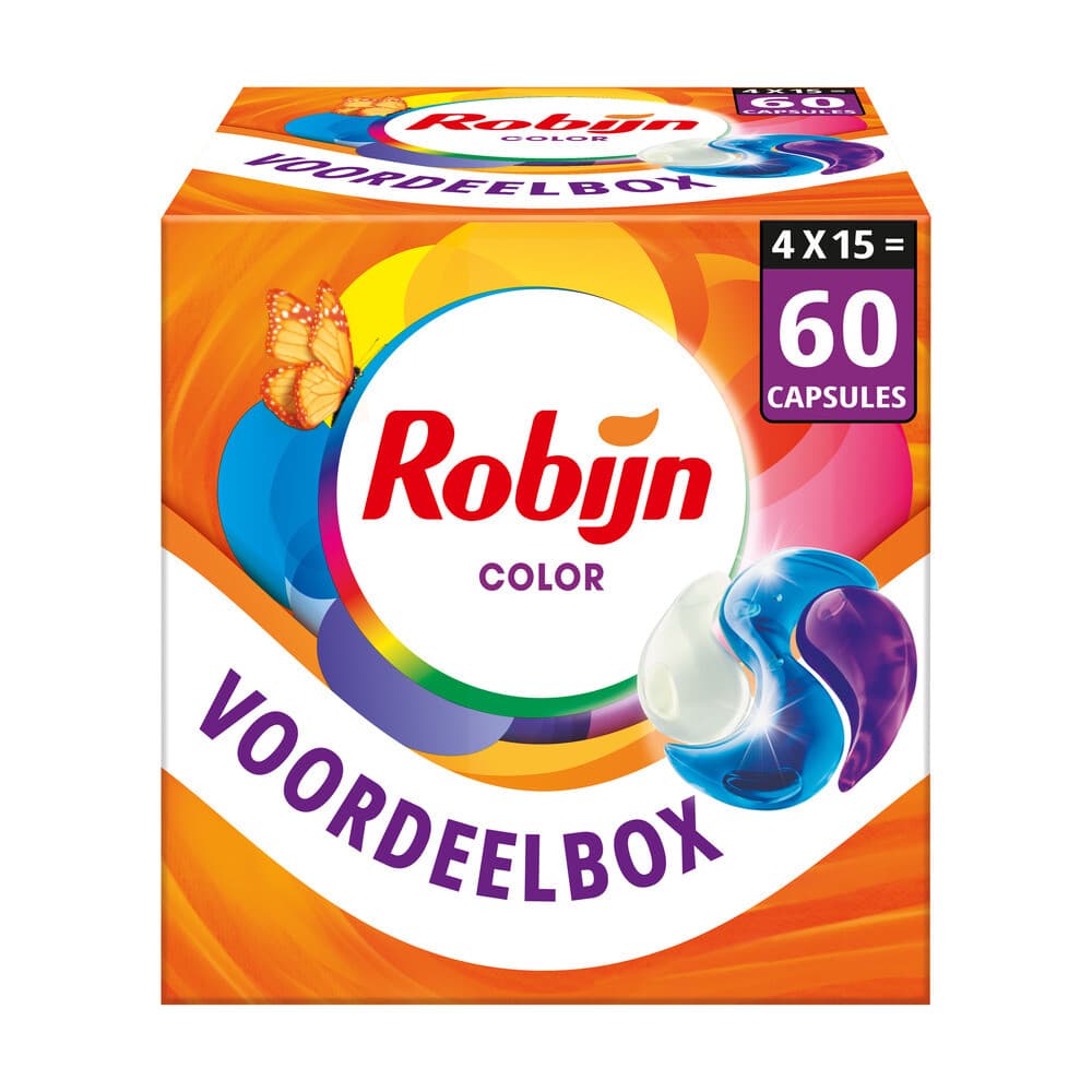 4x Robijn Wascapsules 3-in-1 Color 15 stuks