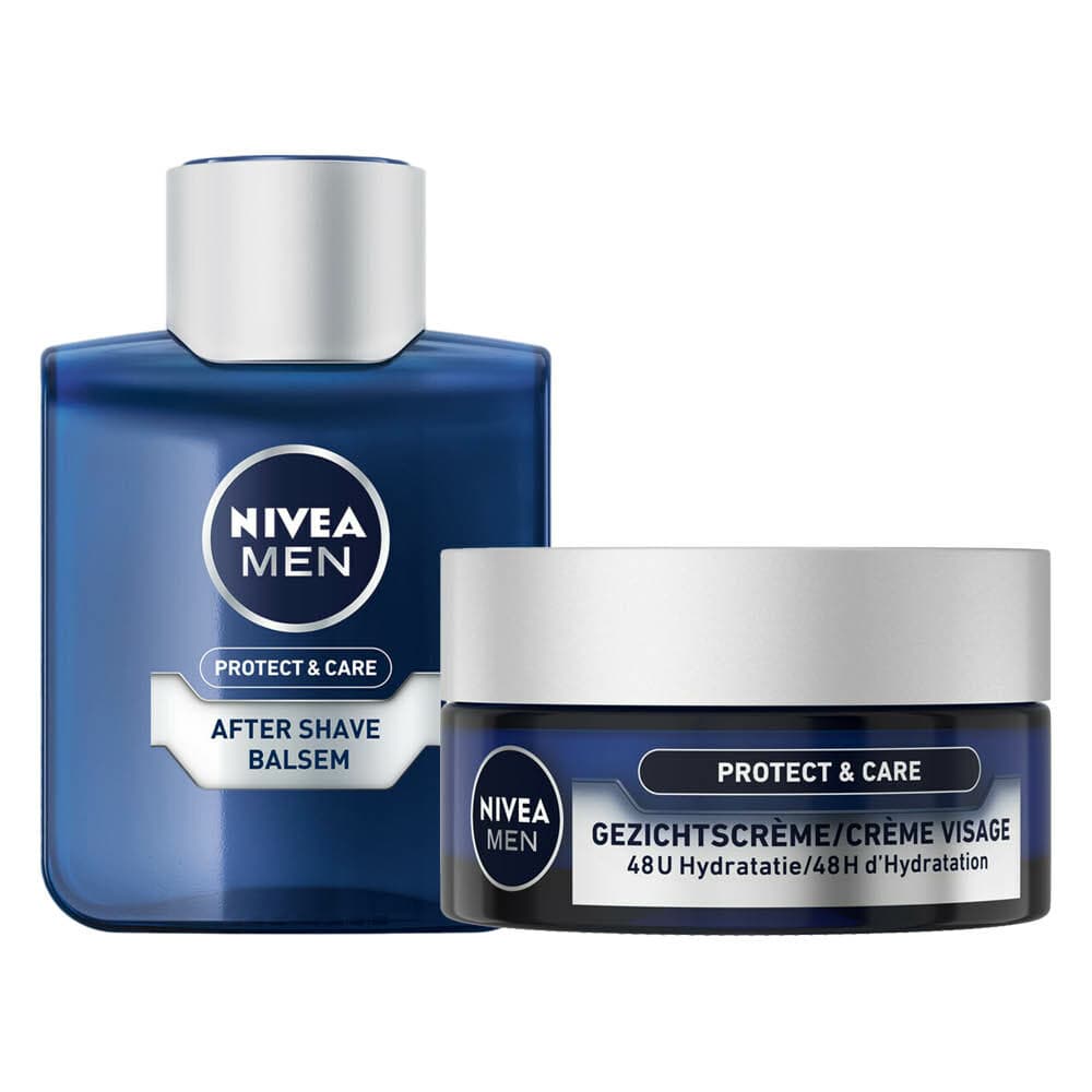 Nivea Men Verzorging - 1x After Shave Balsem 100 ml - 1x Gezichtscrème 50 ml - Pakket