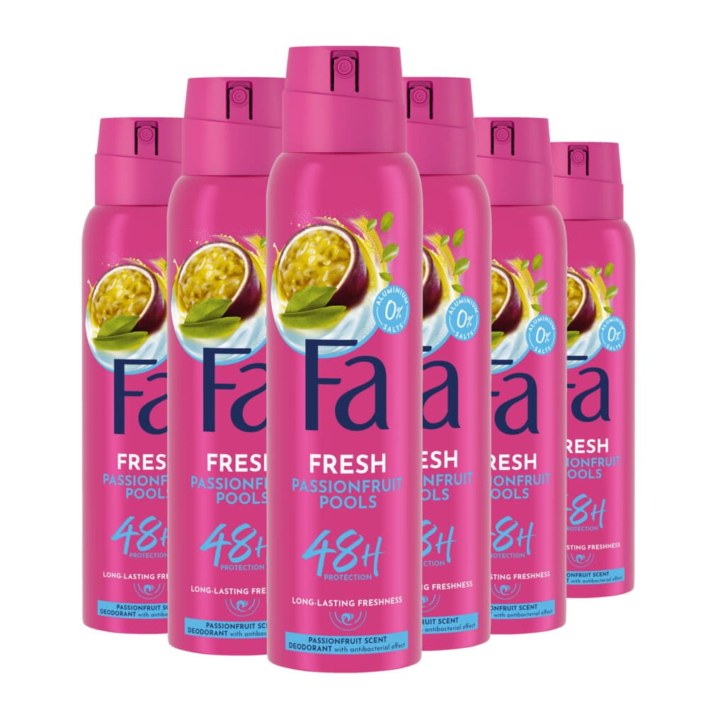 6x Fa Deodorant Spray Passion Fruit Pools 150 ml