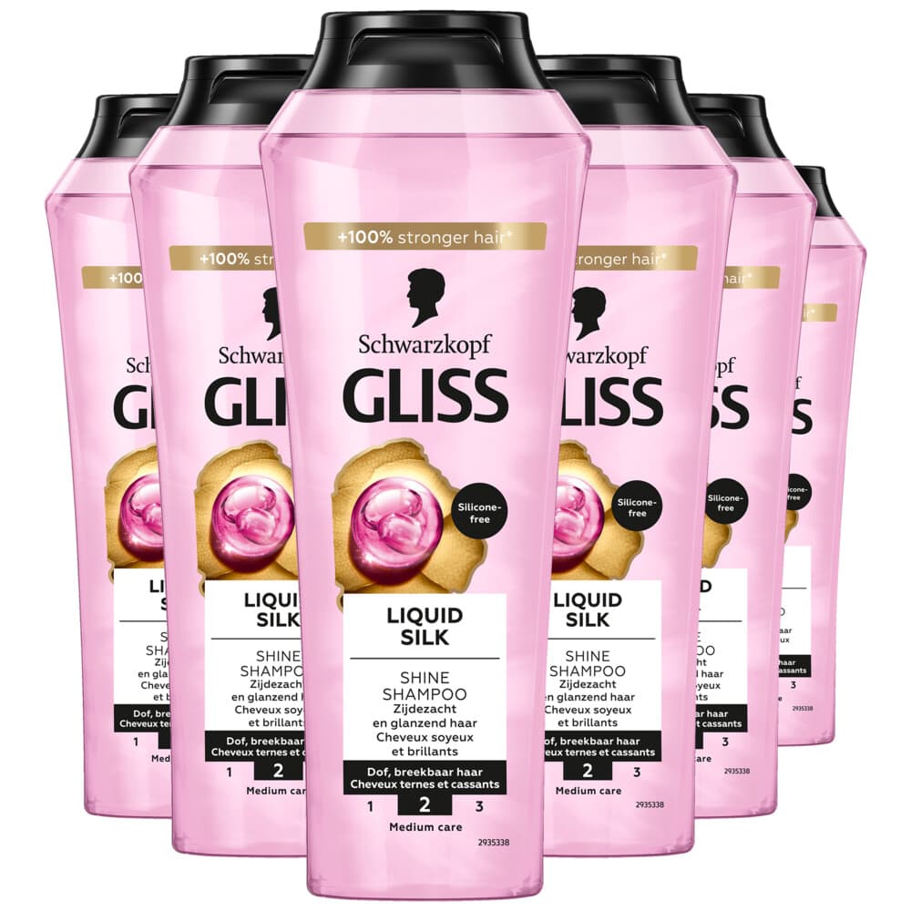 6x Gliss Shampoo Liquid Silk 250 ml