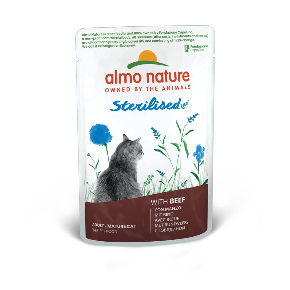 60x Almo Nature Sterilised Kattenvoer Nat Rund 70 gr