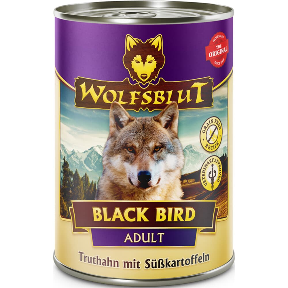 6x Wolfsblut Adult Black Bird Hondenvoer 395 gr