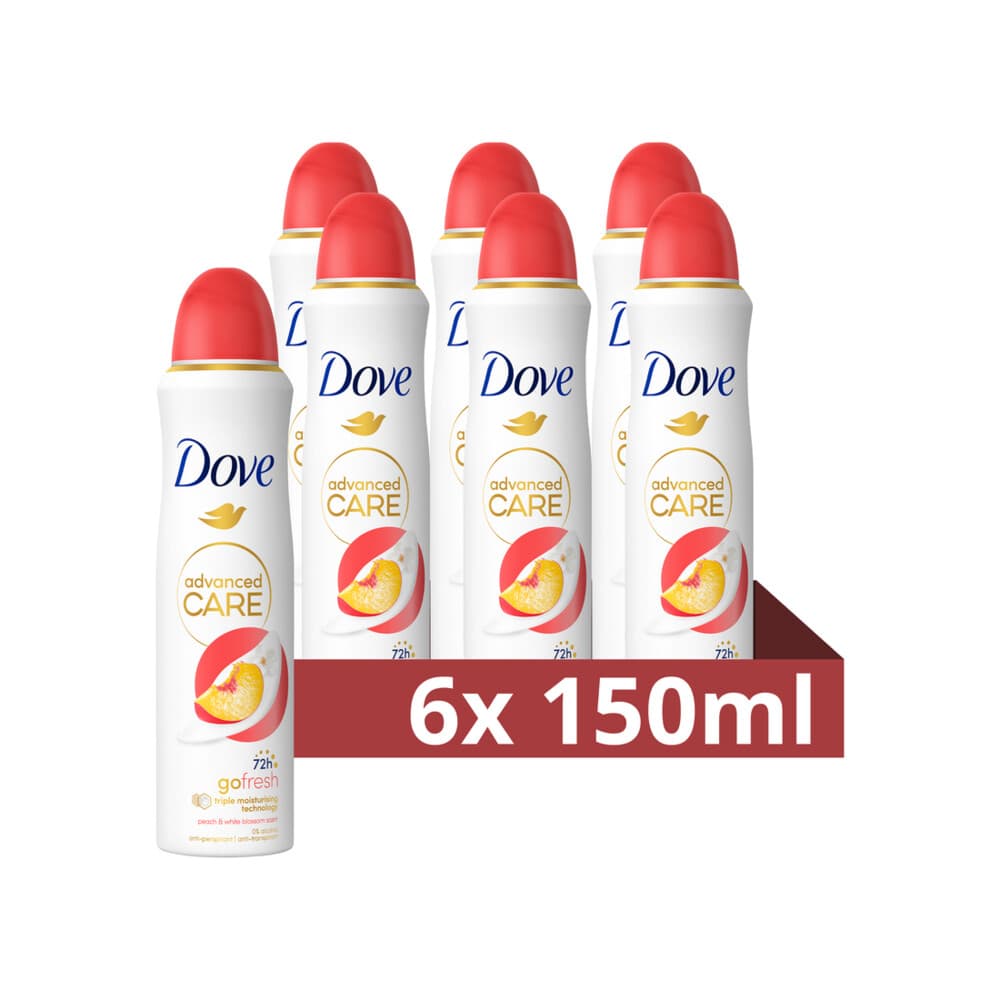 6x Dove Deodorant Spray Perzik 150 ml