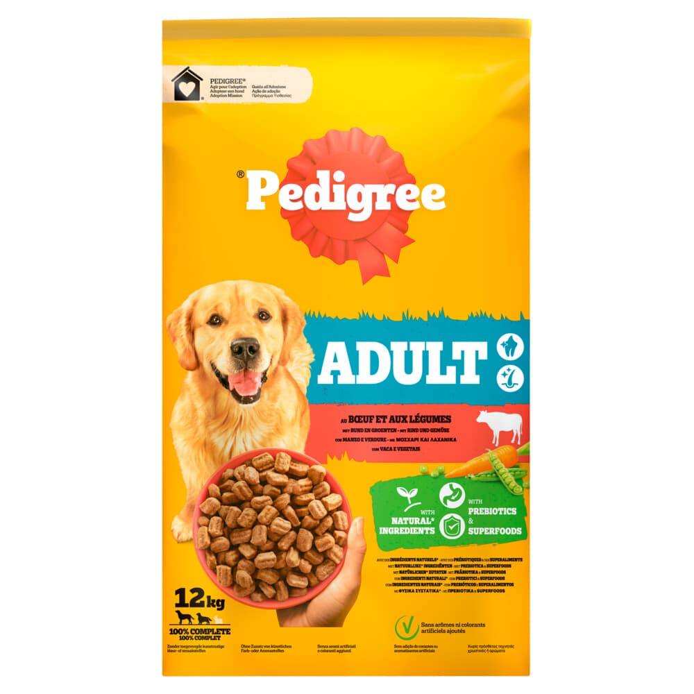 Pedigree Adult Hondenbrokken Rund en Groenten 12 kg