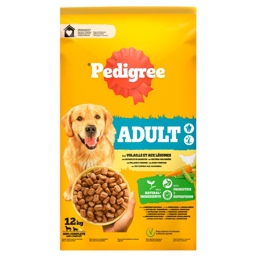 Pedigree Adult Hondenbrokken Gevogelte en Groenten 12 kg