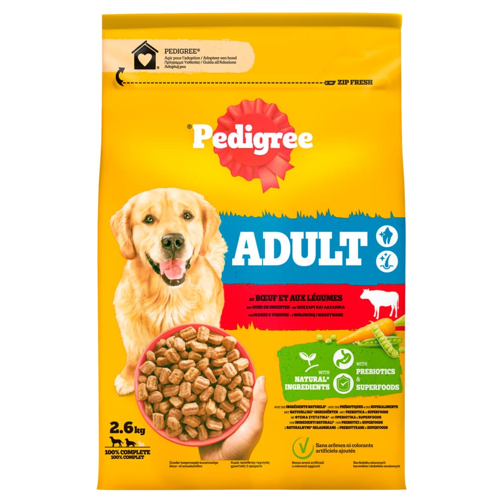 Pedigree Adult Hondenbrokken Rund en Groenten 2,6 kg