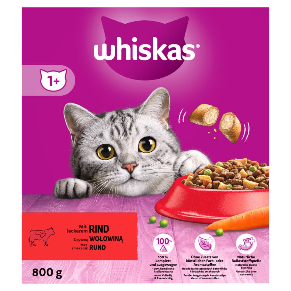 Whiskas 1+ Adult Katten Droogvoer Rund 800 gr