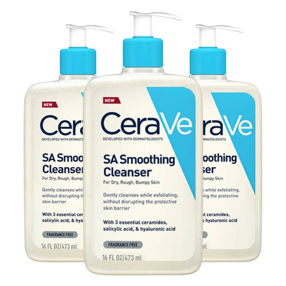 3x CeraVe SA Smoothing Cleanser 473 ml