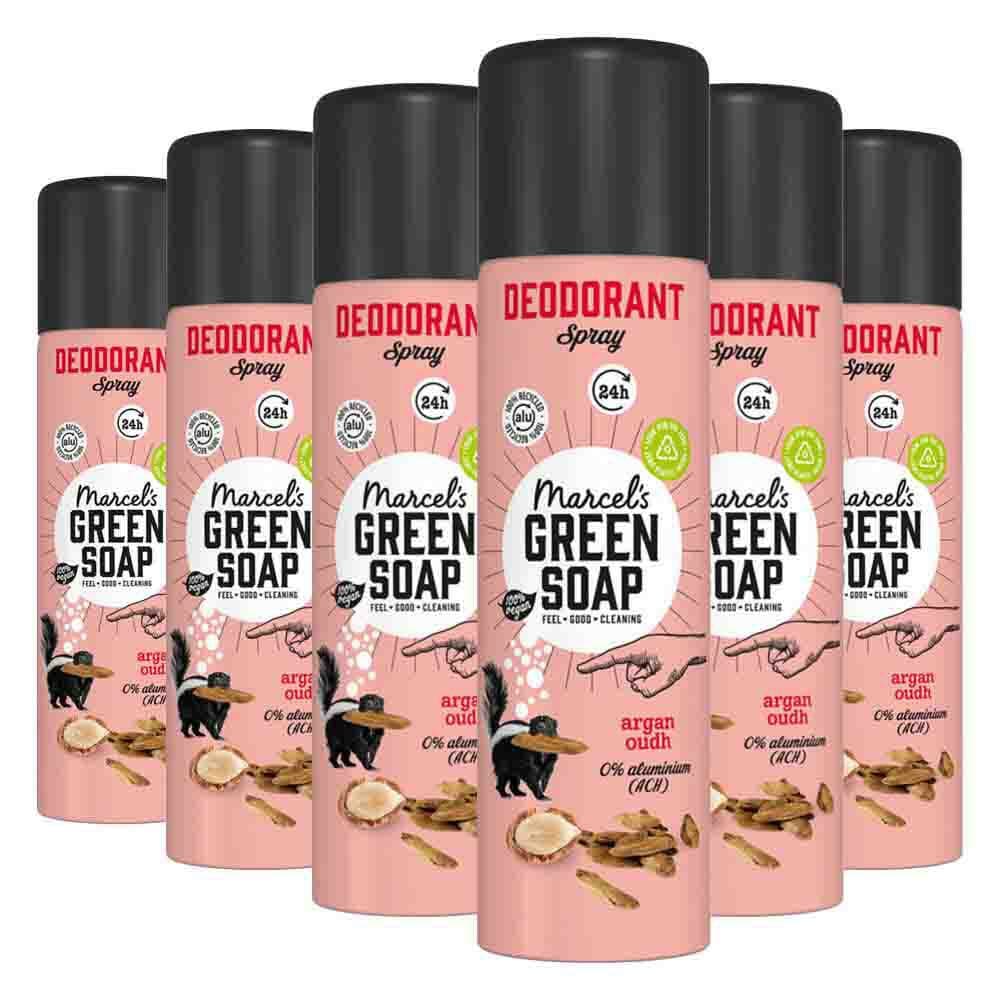 6x Marcel's Green Soap Deodorant Spray Argan&Oudh 150 ml