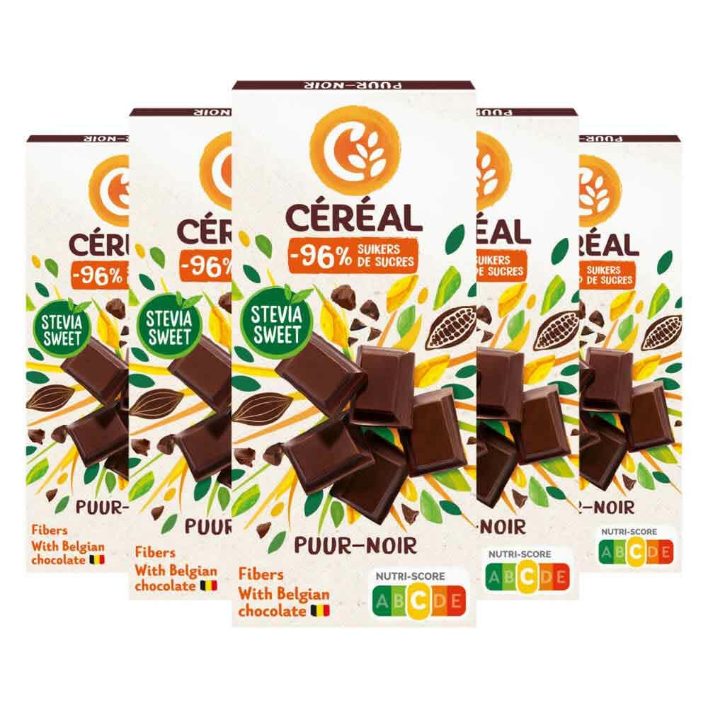 5x Céréal Chocoladetablet Puur 85 gr