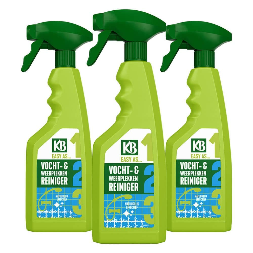 3x KB Easy Vocht-&Weerplekken Reiniger Spray 500 ml