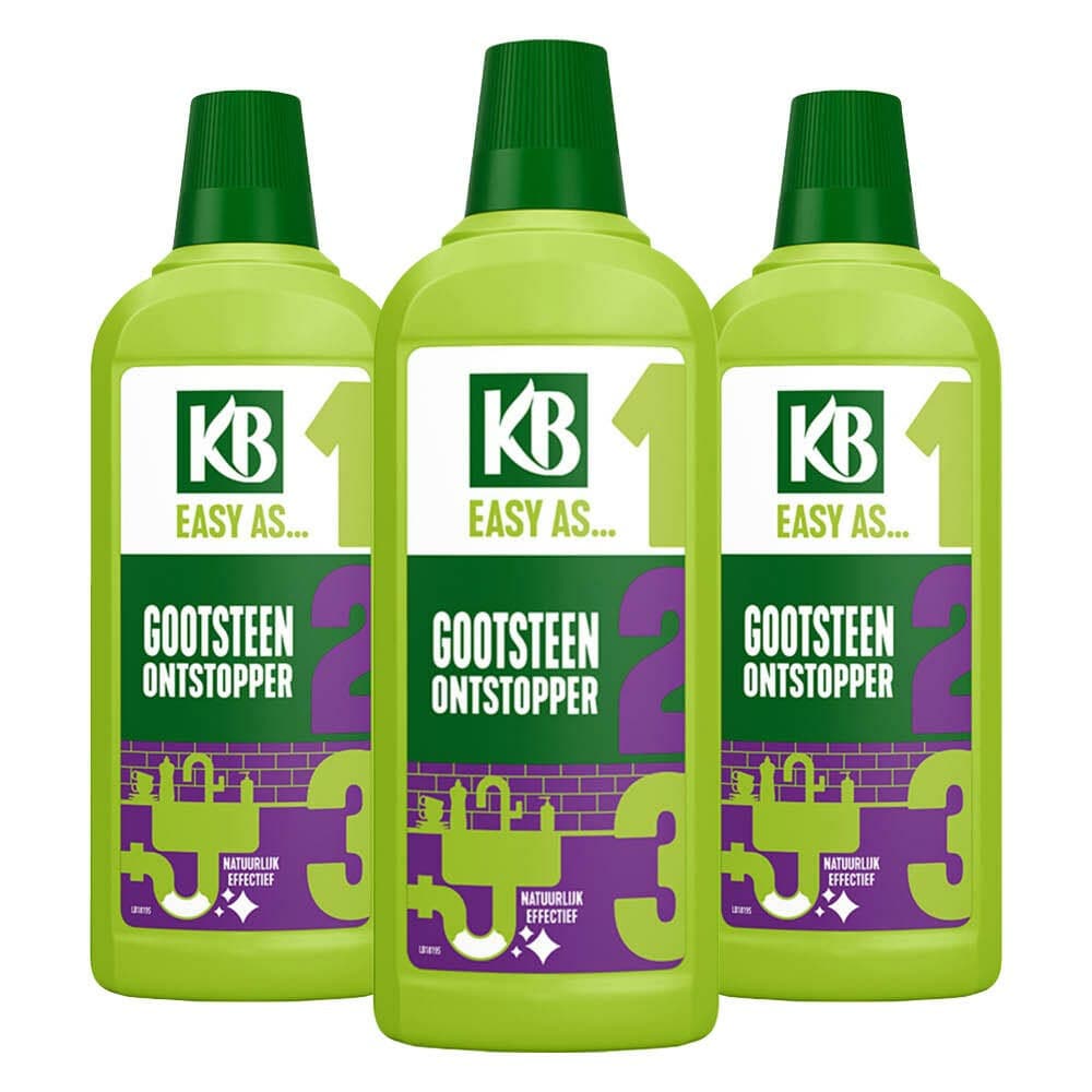 3x KB Easy Gootsteen Ontstopper Concentraat 750 ml