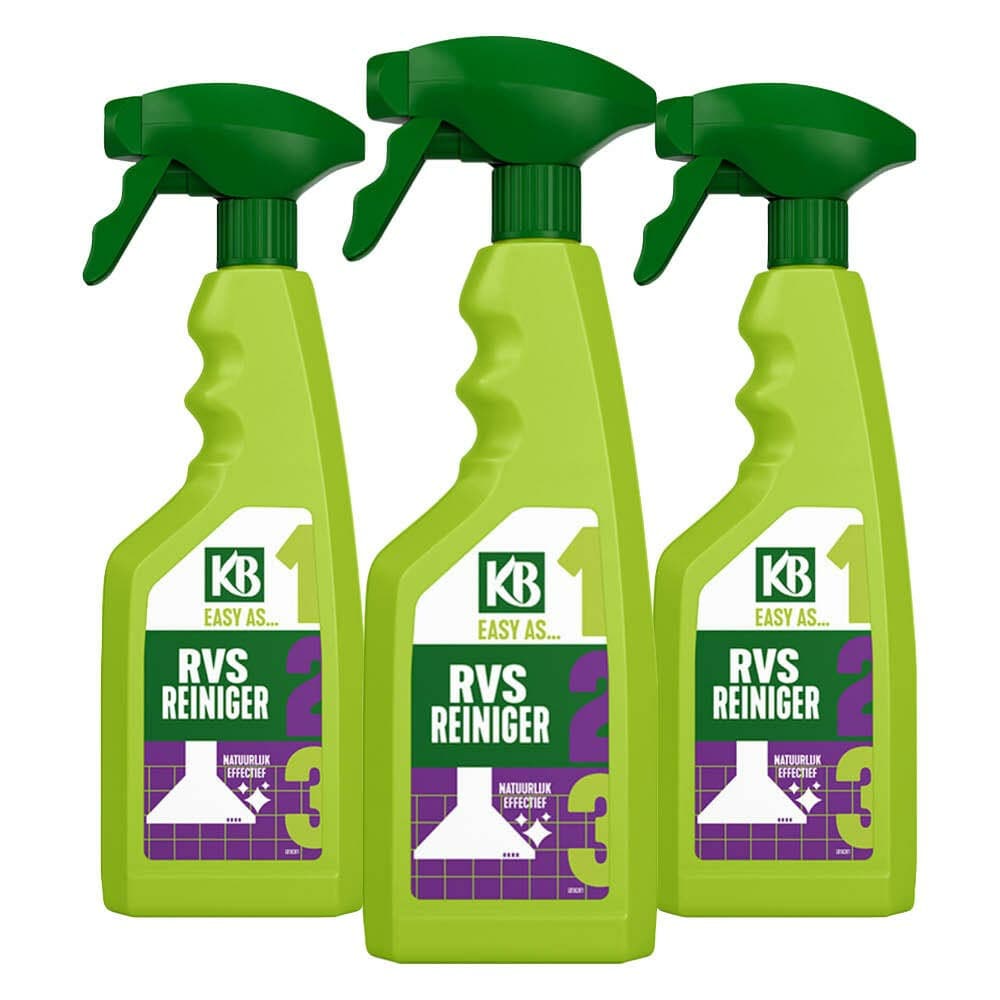 3x KB Easy RVS Reiniger Spray 500 ml