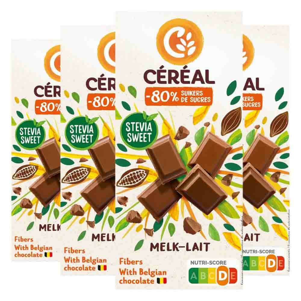 4x Céréal Chocolade Tablet Melk-Chocolade 85 gr