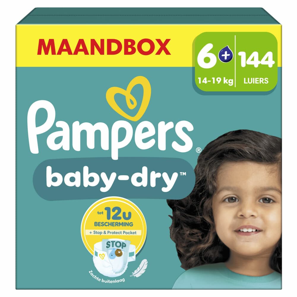 Pampers Baby Dry Luiers Maat 6+ (14-19 kg) 144 stuks