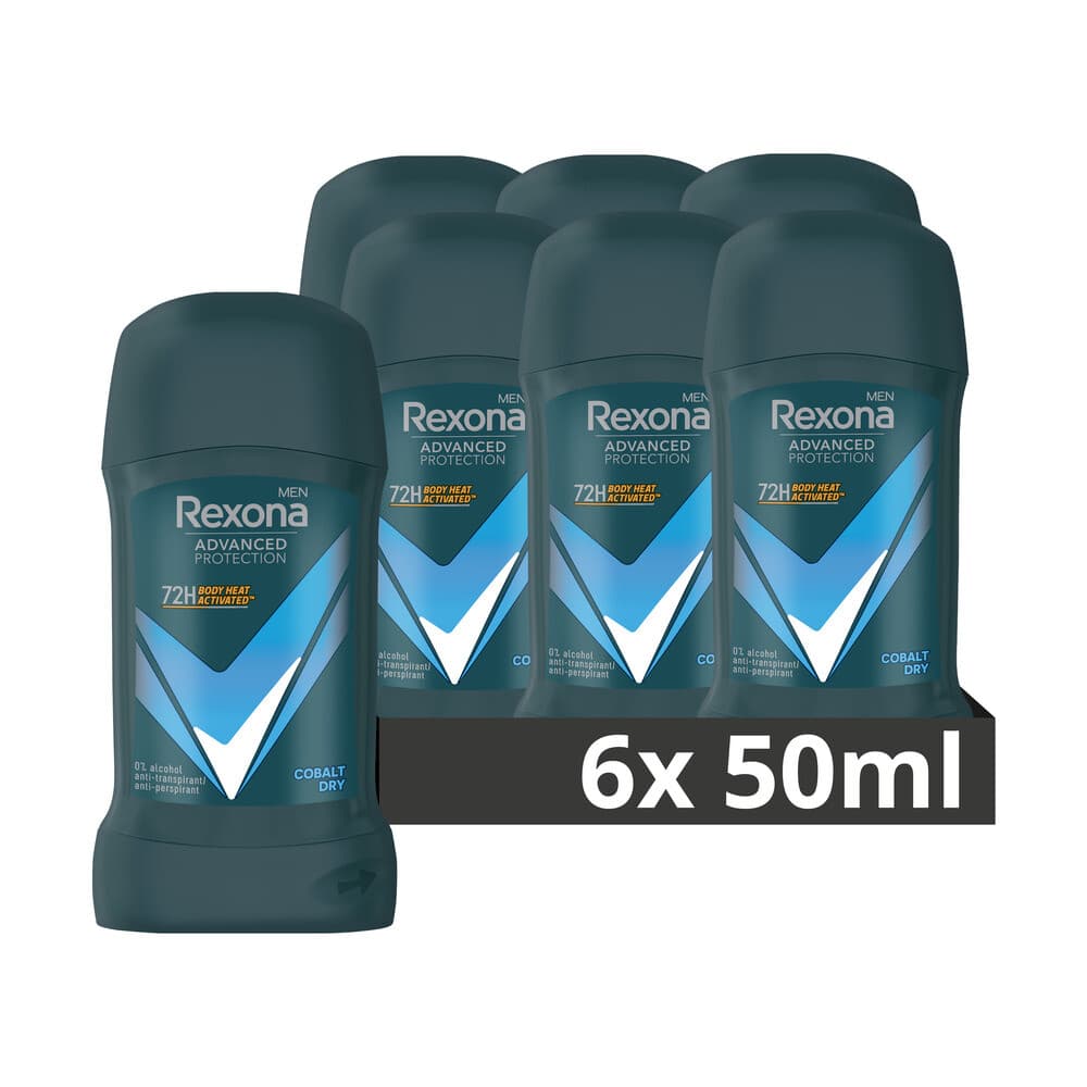 6x Rexona Men Deodorant Stick Advanced Protection Cobalt Dry 50 ml