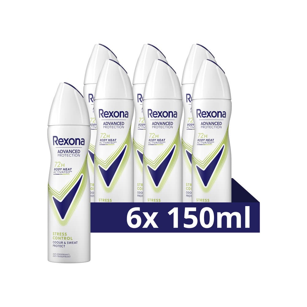 6x Rexona Deodorant Spray Advanced Protection Stress Control 150 ml