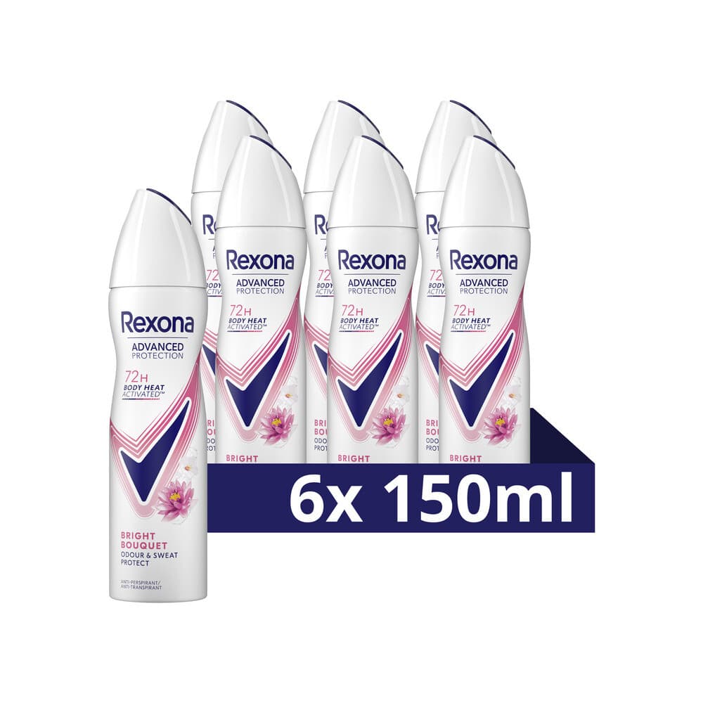 6x Rexona Deodorant Spray Advanced Protection Bright Bouquet 150 ml