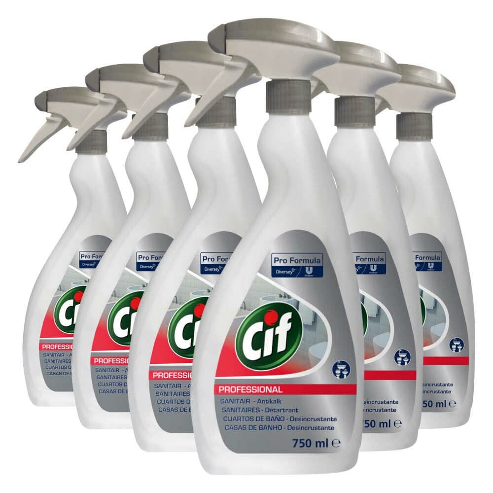 6x Cif Professional 2-in-1 Sanitairreiniger -en Ontkalker Pro Formula 750 ml