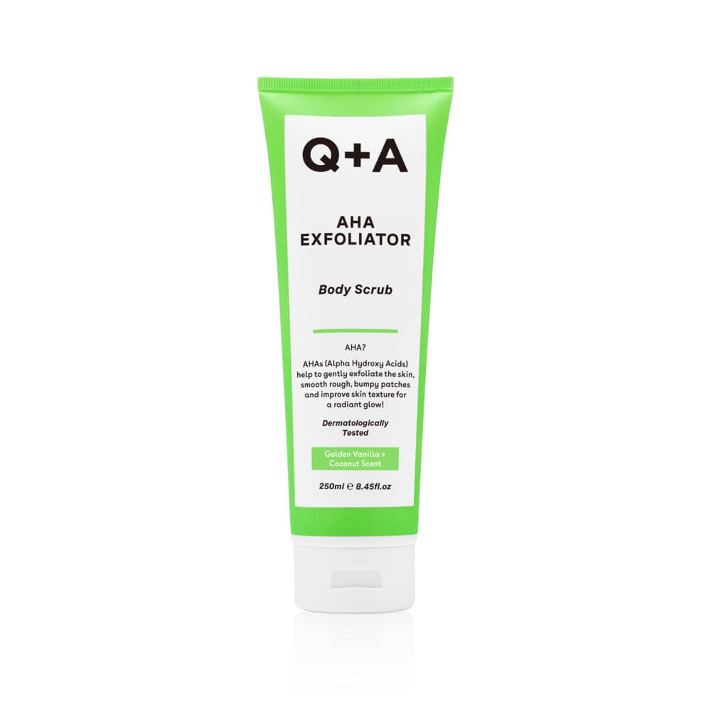 2e halve prijs: Q+A AHA Exfoliator Body Scrub 250 ml