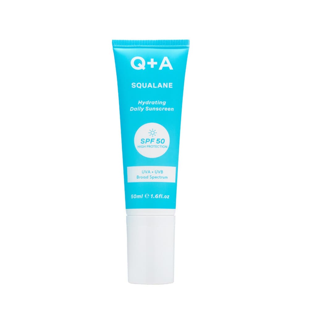 2e halve prijs: Q+A Face Sunscreen SPF 50 Hydrating 50 ml