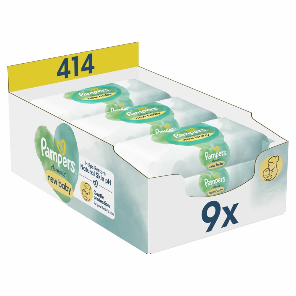 Pampers Billendoekjes Harmonie New Baby 9x46 = 414 stuks