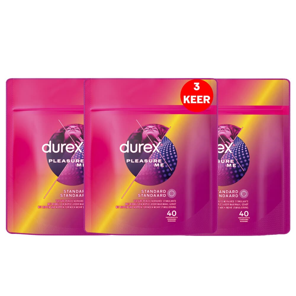 3x Durex Condooms Pleasure Me 40 stuks