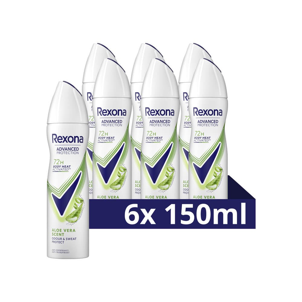 6x Rexona Deodorant Spray Advanced Protection Aloë Vera 150 ml