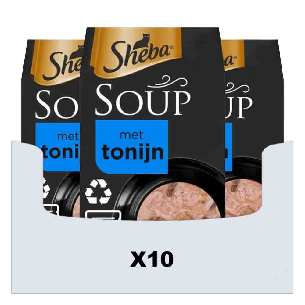 10x Sheba Soup Kattenvoer Natvoer Tonijn 4 x 40 gr