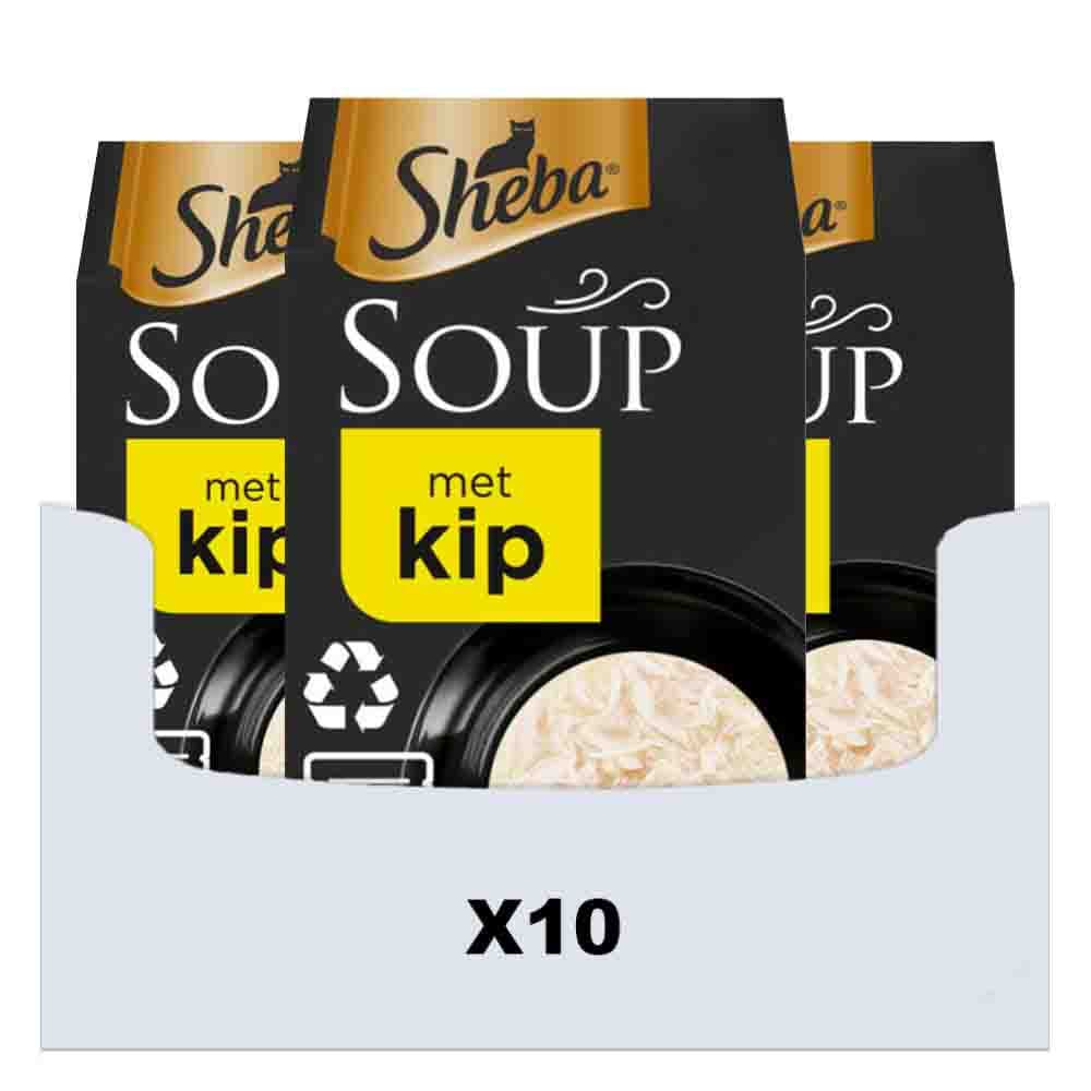 10x Sheba Soup Kattenvoer Natvoer Kip 4 x 40 gr