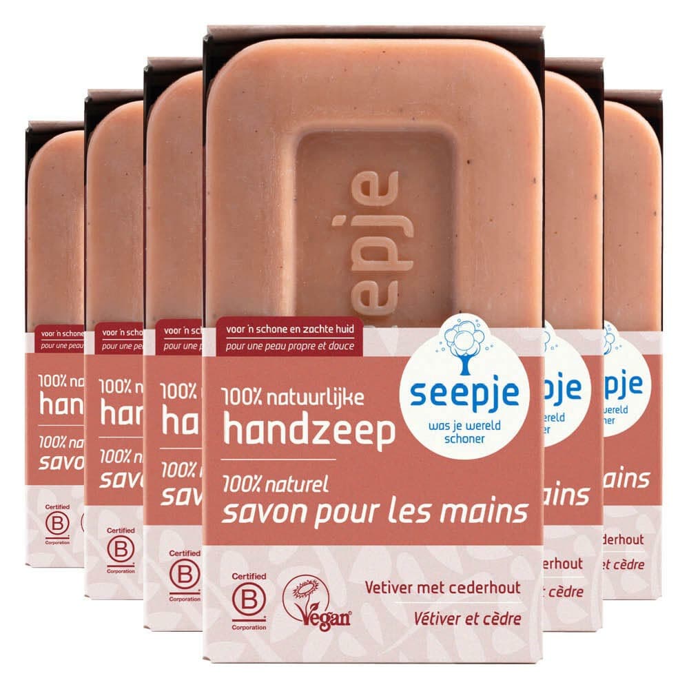 6x Seepje Vaste Handzeep Vetiver met Cederhout 120 gr