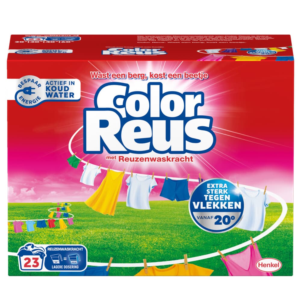 2+1 gratis: Witte Reus Wasmiddel Color Reus Poeder 23 Wasbeurten 1,15 kg