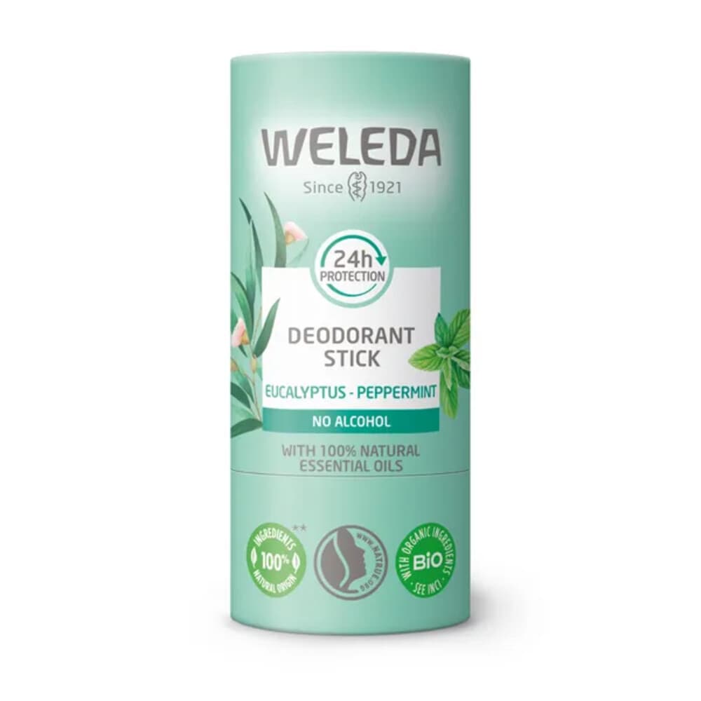 2e halve prijs: WELEDA Deodorant Stick 24h Eucalyptus Peppermint 50 gr