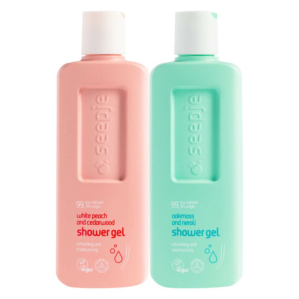 Seepje Witte Perzik en Cederhout + Eikenmos en Neroli Douchegel Pakket