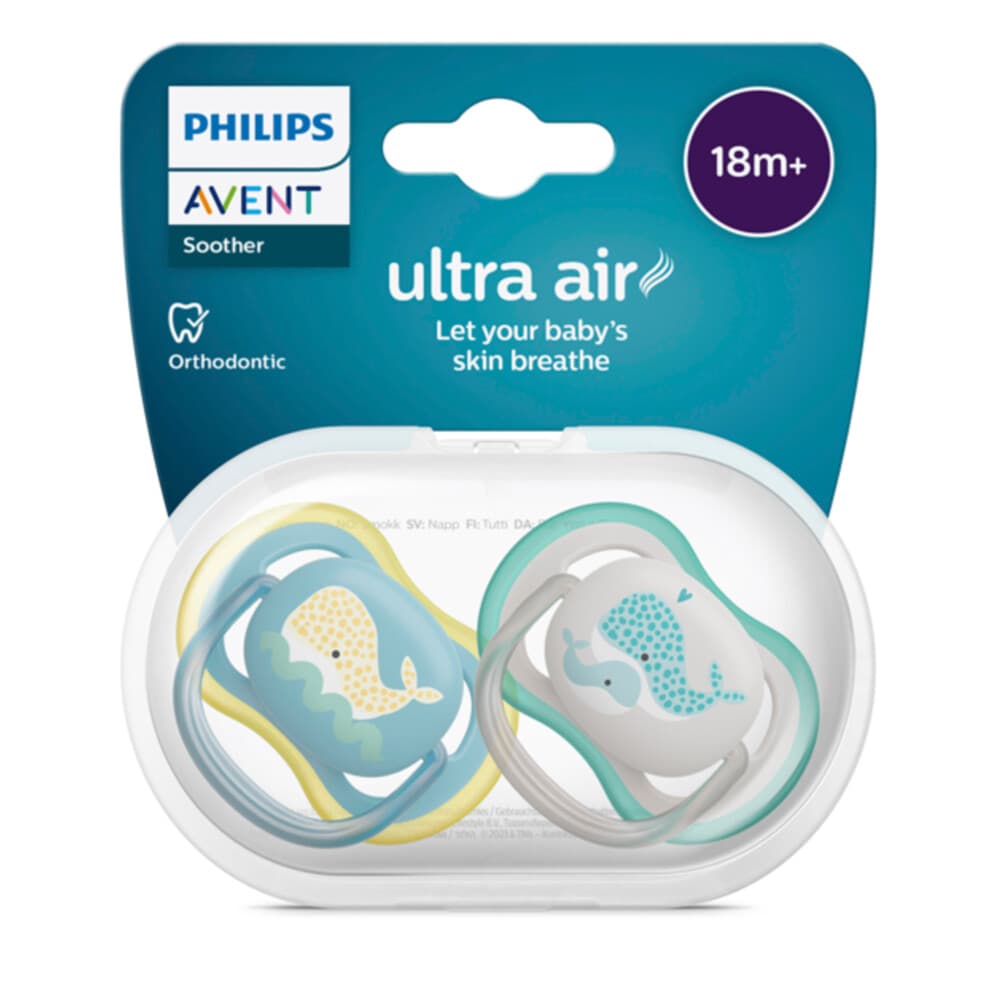 Philips Avent Fopspeen Ultra Air Fopspeen 18+ mnd Walvis 2 stuks