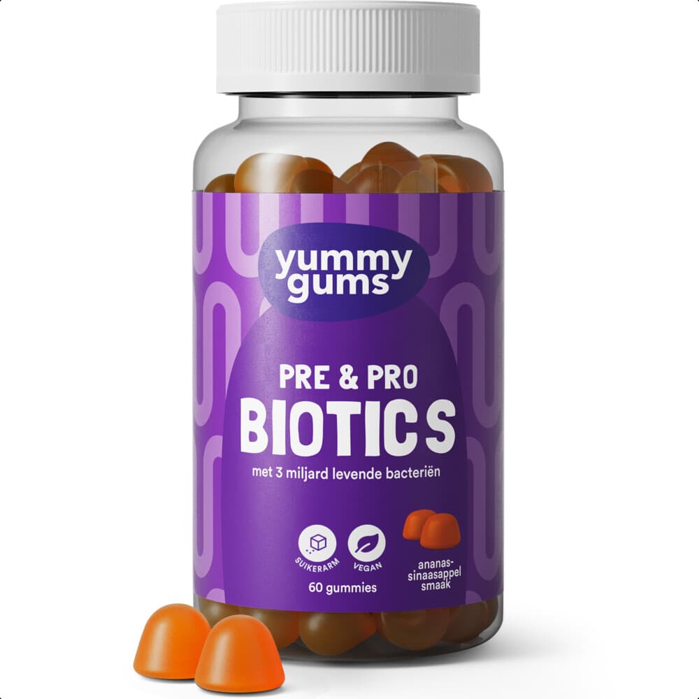 Gratis Verzending: Yummygums Pre&Pro biotics 60 gummies