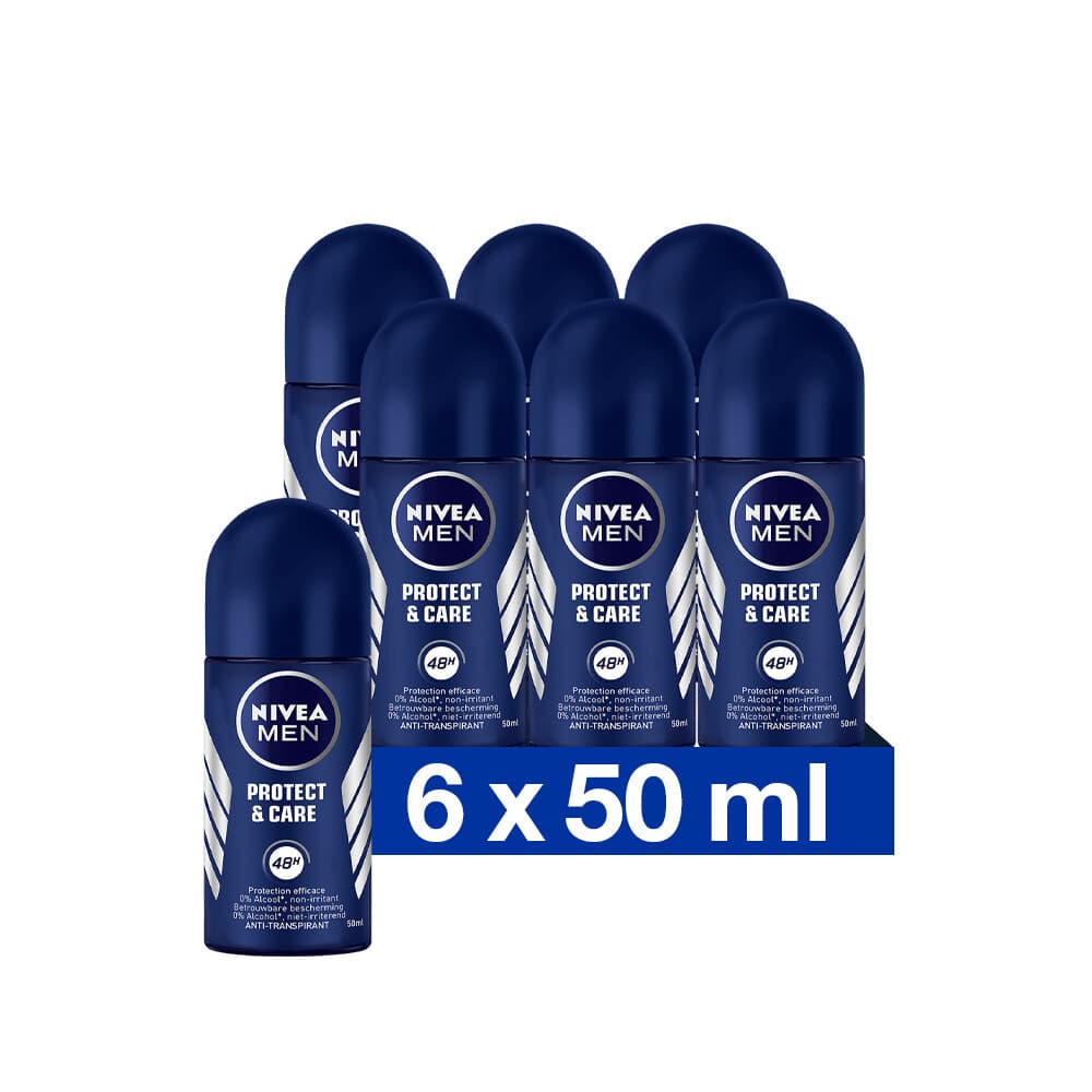 6x NIVEA Men Deodorant Roller Protect&Care 50 ml