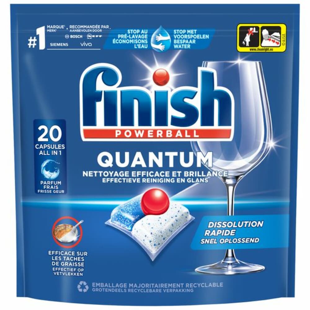2+1 gratis: Finish Quantum Vaatwastabletten Regular 20 stuks