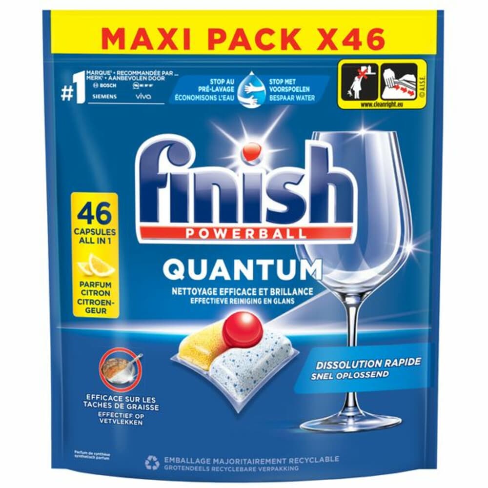 2+1 gratis: Finish Quantum Vaatwastabletten Citroen 46 stuks