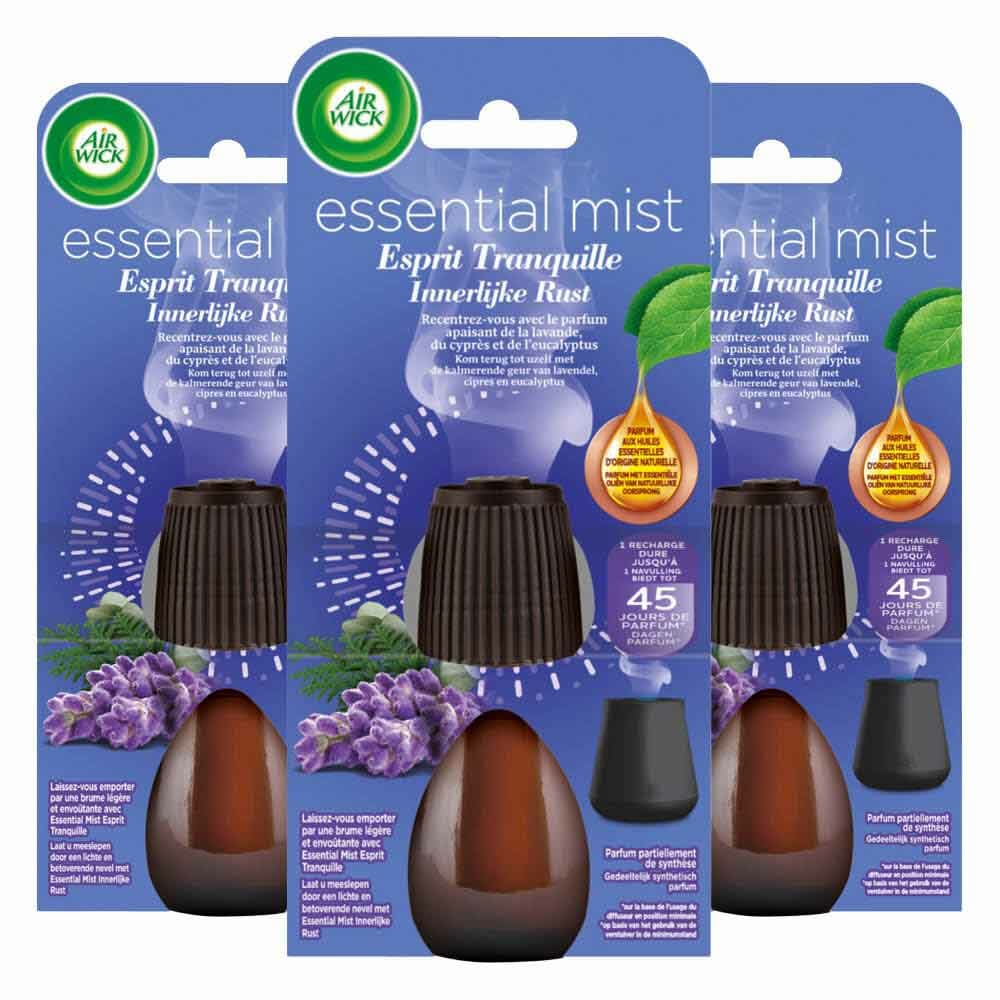 3x Air Wick Essential Mist Navulling Innerlijke Rust 20 ml