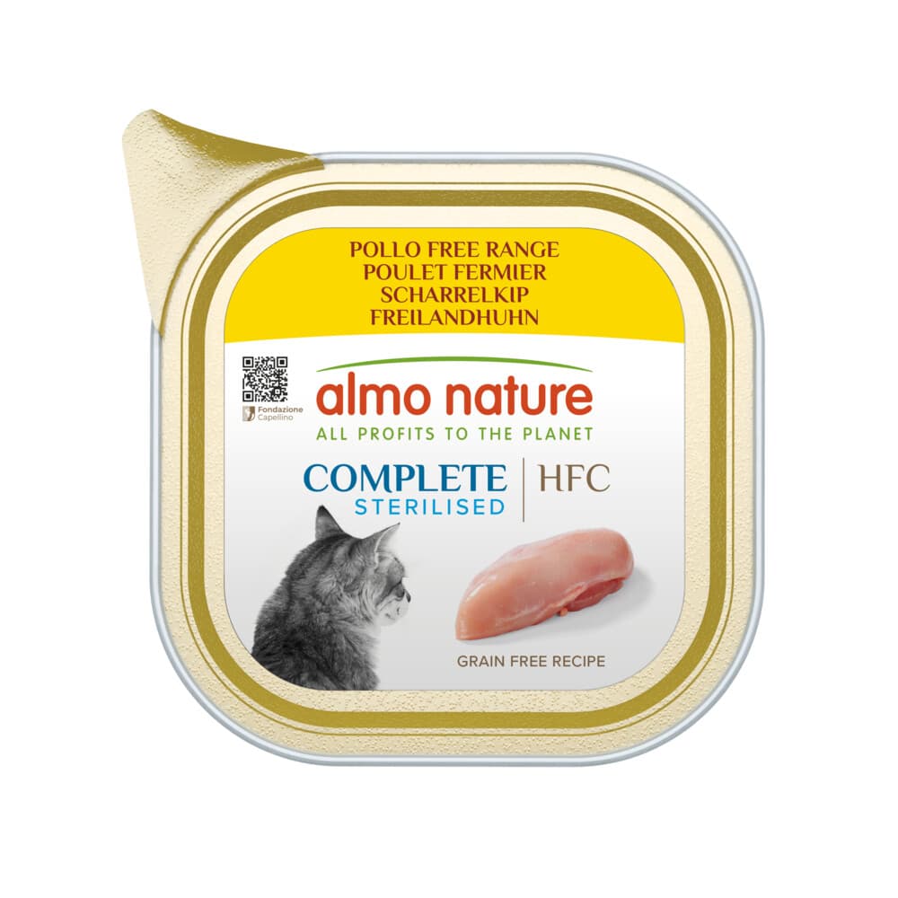 34x Almo Nature HFC Alu Kattenvoer Nat Blikje Vrije Kip 85 gr