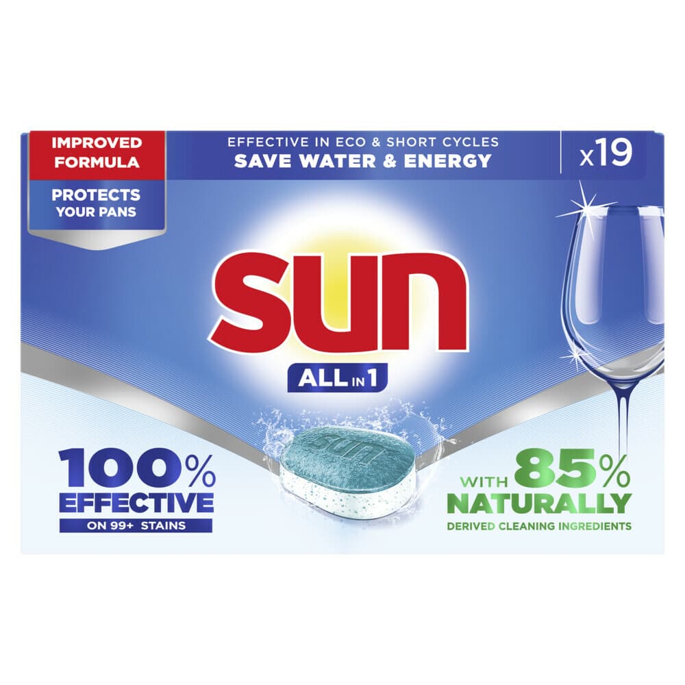 2+1 gratis: Sun Vaatwastabletten All-in-1 Normaal 19 stuks