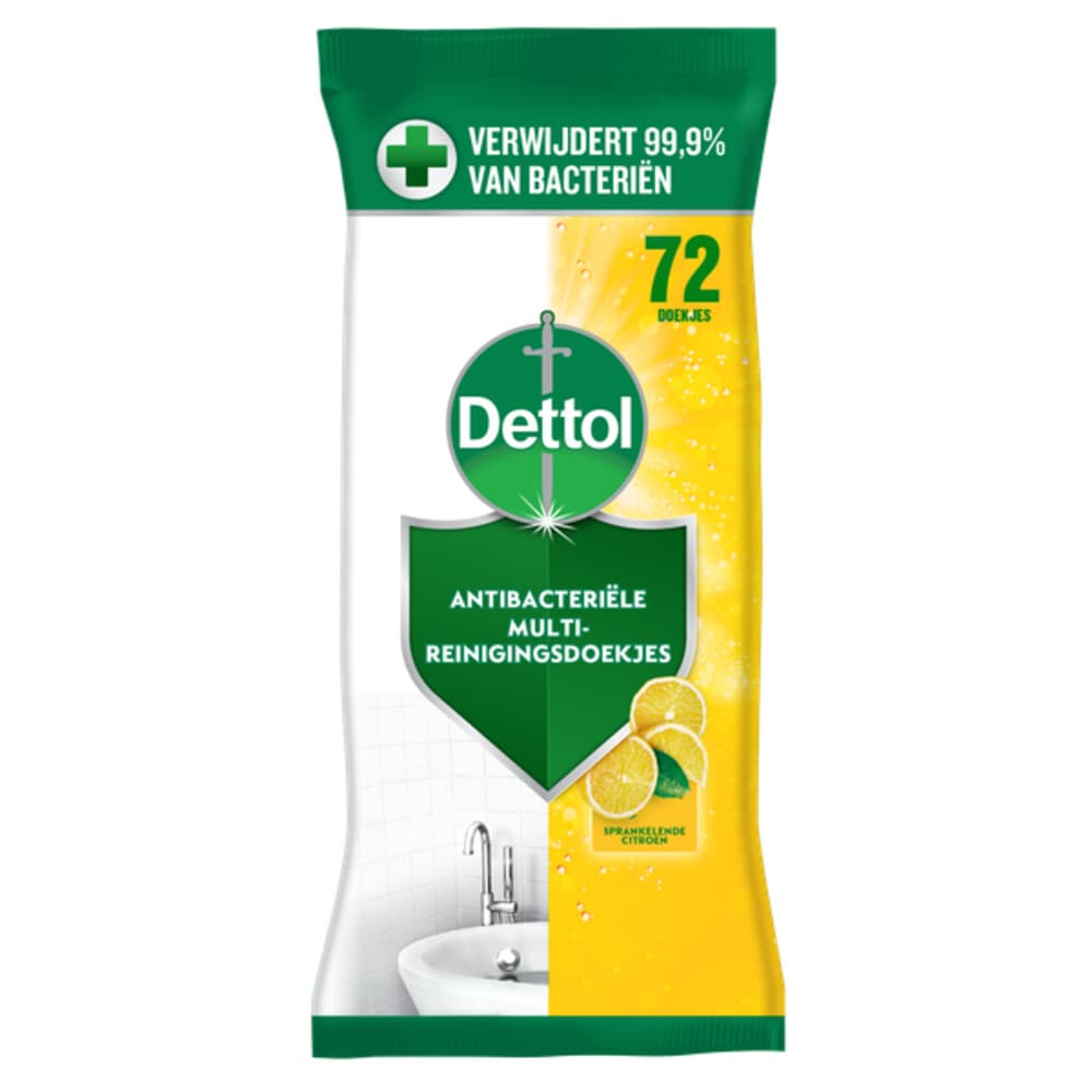 Dettol Antibacteriële Reinigingsdoekjes Sprankelende Citroen 72 stuks