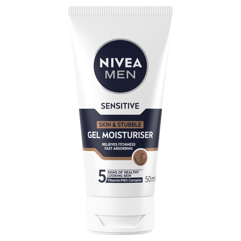 3x NIVEA Men Sensitive Skin&Stubble Moisturizer Gezichtsgel 50 ml